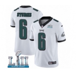 Men's Nike Philadelphia Eagles #6 Caleb Sturgis White Vapor Untouchable Limited Player Super Bowl LII NFL Jersey
