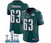 Men's Nike Philadelphia Eagles #63 Dallas Thomas Midnight Green Team Color Vapor Untouchable Limited Player Super Bowl LII NFL Jersey