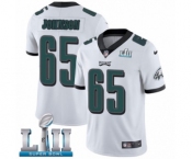 Men's Nike Philadelphia Eagles #65 Lane Johnson White Vapor Untouchable Limited Player Super Bowl LII NFL Jersey