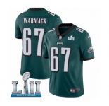 Men's Nike Philadelphia Eagles #67 Chance Warmack Midnight Green Team Color Vapor Untouchable Limited Player Super Bowl LII NFL Jersey