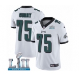 Men's Nike Philadelphia Eagles #75 Vinny Curry White Vapor Untouchable Limited Player Super Bowl LII NFL Jersey