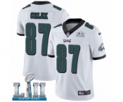 Men's Nike Philadelphia Eagles #87 Brent Celek White Vapor Untouchable Limited Player Super Bowl LII NFL Jersey