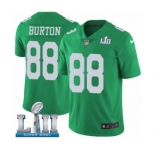 Men's Nike Philadelphia Eagles #88 Trey Burton Limited Green Rush Vapor Untouchable Super Bowl LII NFL Jersey