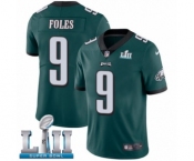 Men's Nike Philadelphia Eagles #9 Nick Foles Midnight Green Team Color Vapor Untouchable Limited Player Super Bowl LII NFL Jersey