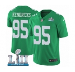 Men's Nike Philadelphia Eagles #95 Mychal Kendricks Limited Green Rush Vapor Untouchable Super Bowl LII NFL Jersey