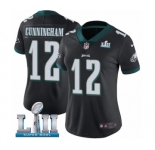 Women's Nike Philadelphia Eagles #12 Randall Cunningham Black Alternate Vapor Untouchable Limited Player Super Bowl LII NFL Jersey