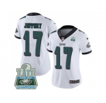 Womens Nike Philadelphia Eagles #17 Alshon Jeffery White Super Bowl LII Champions Stitched NFL Vapor Untouchable Limited Jersey