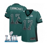 Women's Nike Philadelphia Eagles #17 Harold Carmichael Elite Midnight Green Drift Fashion Super Bowl LII NFL Jersey