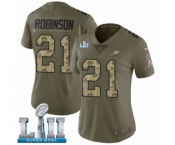 Women's Nike Philadelphia Eagles #21 Patrick Robinson Limited Olive Camo 2017 Salute to Service Super Bowl LII NFL Jersey