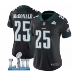 Women's Nike Philadelphia Eagles #25 Tommy McDonald Black Alternate Vapor Untouchable Limited Player Super Bowl LII NFL Jersey