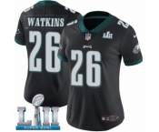 Women's Nike Philadelphia Eagles #26 Jaylen Watkins Black Alternate Vapor Untouchable Limited Player Super Bowl LII NFL Jersey