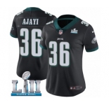 Women's Nike Philadelphia Eagles #36 Jay Ajayi Black Alternate Vapor Untouchable Limited Player Super Bowl LII NFL Jersey