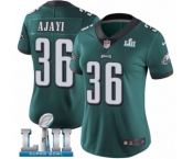 Women's Nike Philadelphia Eagles #36 Jay Ajayi Midnight Green Team Color Vapor Untouchable Limited Player Super Bowl LII NFL Jersey