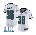 Women's Nike Philadelphia Eagles #36 Jay Ajayi White Vapor Untouchable Limited Player Super Bowl LII NFL Jersey