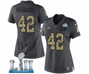 Women's Nike Philadelphia Eagles #42 Chris Maragos Limited Black 2016 Salute to Service Super Bowl LII NFL Jersey