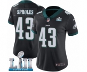 Women's Nike Philadelphia Eagles #43 Darren Sproles Black Alternate Vapor Untouchable Limited Player Super Bowl LII NFL Jersey