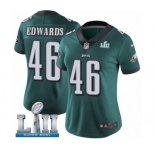 Women's Nike Philadelphia Eagles #46 Herman Edwards Midnight Green Team Color Vapor Untouchable Limited Player Super Bowl LII NFL Jersey