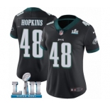 Women's Nike Philadelphia Eagles #48 Wes Hopkins Black Alternate Vapor Untouchable Limited Player Super Bowl LII NFL Jersey