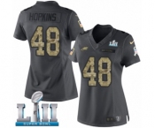 Women's Nike Philadelphia Eagles #48 Wes Hopkins Limited Black 2016 Salute to Service Super Bowl LII NFL Jersey