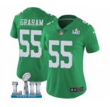 Women's Nike Philadelphia Eagles #55 Brandon Graham Limited Green Rush Vapor Untouchable Super Bowl LII NFL Jersey