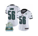 Womens Nike Philadelphia Eagles #56 Chris Long White Super Bowl LII Champions Stitched NFL Vapor Untouchable Limited Jersey