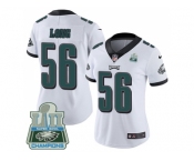 Womens Nike Philadelphia Eagles #56 Chris Long White Super Bowl LII Champions Stitched NFL Vapor Untouchable Limited Jersey