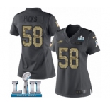 Women's Nike Philadelphia Eagles #58 Jordan Hicks Limited Black 2016 Salute to Service Super Bowl LII NFL Jersey
