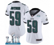 Women's Nike Philadelphia Eagles #59 Seth Joyner White Vapor Untouchable Limited Player Super Bowl LII NFL Jersey