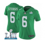 Women's Nike Philadelphia Eagles #6 Caleb Sturgis Limited Green Rush Vapor Untouchable Super Bowl LII NFL Jersey