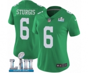 Women's Nike Philadelphia Eagles #6 Caleb Sturgis Limited Green Rush Vapor Untouchable Super Bowl LII NFL Jersey