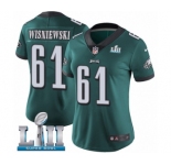 Women's Nike Philadelphia Eagles #61 Stefen Wisniewski Midnight Green Team Color Vapor Untouchable Limited Player Super Bowl LII NFL Jersey