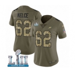 Women's Nike Philadelphia Eagles #62 Jason Kelce Limited Olive Camo 2017 Salute to Service Super Bowl LII NFL Jersey