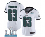 Women's Nike Philadelphia Eagles #63 Dallas Thomas White Vapor Untouchable Limited Player Super Bowl LII NFL Jersey