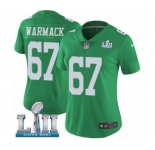 Women's Nike Philadelphia Eagles #67 Chance Warmack Limited Green Rush Vapor Untouchable Super Bowl LII NFL Jersey