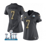 Women's Nike Philadelphia Eagles #7 Ron Jaworski Limited Black 2016 Salute to Service Super Bowl LII NFL Jersey