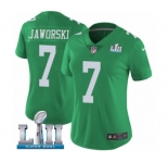 Women's Nike Philadelphia Eagles #7 Ron Jaworski Limited Green Rush Vapor Untouchable Super Bowl LII NFL Jerse
