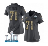 Women's Nike Philadelphia Eagles #71 Jason Peters Limited Black 2016 Salute to Service Super Bowl LII NFL Jersey