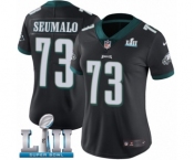Women's Nike Philadelphia Eagles #73 Isaac Seumalo Black Alternate Vapor Untouchable Limited Player Super Bowl LII NFL Jersey