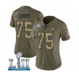 Women's Nike Philadelphia Eagles #75 Vinny Curry Limited Olive Camo 2017 Salute to Service Super Bowl LII NFL Jersey