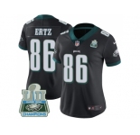 Womens Nike Philadelphia Eagles #86 Zach Ertz Black Alternate Super Bowl LII Champions Stitched NFL Vapor Untouchable Limited Jersey