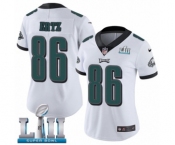 Women's Nike Philadelphia Eagles #86 Zach Ertz White Vapor Untouchable Limited Player Super Bowl LII NFL Jersey