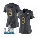 Women's Nike Philadelphia Eagles #9 Nick Foles Limited Black 2016 Salute to Service Super Bowl LII NFL Jersey