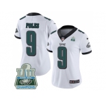 Womens Nike Philadelphia Eagles #9 Nick Foles White Super Bowl LII Champions Stitched NFL Vapor Untouchable Limited Jersey