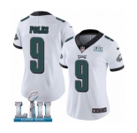 Women's Nike Philadelphia Eagles #9 Nick Foles White Vapor Untouchable Limited Player Super Bowl LII NFL Jersey