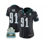 Womens Nike Philadelphia Eagles #91 Fletcher Cox Black Alternate Super Bowl LII Champions Stitched NFL Vapor Untouchable Limited Jersey
