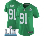 Women's Nike Philadelphia Eagles #91 Fletcher Cox Limited Green Rush Vapor Untouchable Super Bowl LII NFL Jersey