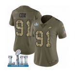 Women's Nike Philadelphia Eagles #91 Fletcher Cox Limited Olive Camo 2017 Salute to Service Super Bowl LII NFL Jersey