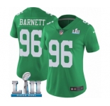 Women's Nike Philadelphia Eagles #96 Derek Barnett Limited Green Rush Vapor Untouchable Super Bowl LII NFL Jersey