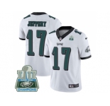 Youth Nike Philadelphia Eagles #17 Alshon Jeffery White Super Bowl LII Champions Stitched NFL Vapor Untouchable Limited Jersey