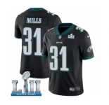 Youth Nike Philadelphia Eagles #31 Jalen Mills Black Alternate Vapor Untouchable Limited Player Super Bowl LII NFL Jersey